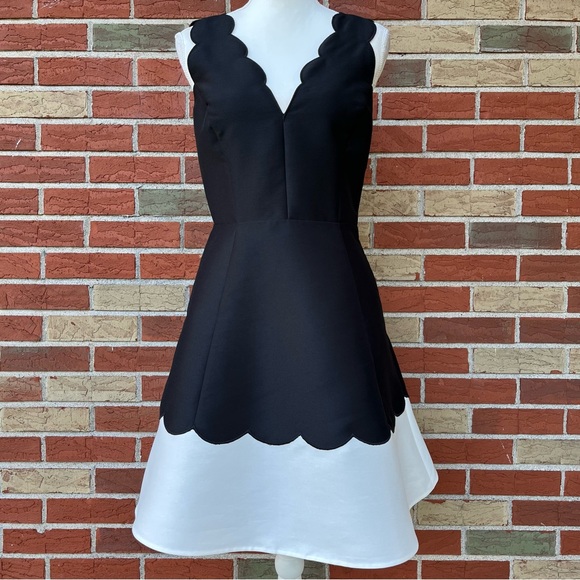 kate spade Dresses & Skirts - ♠️ kate spade New York Color Block Keyhole Black White Fit & Flare Dress